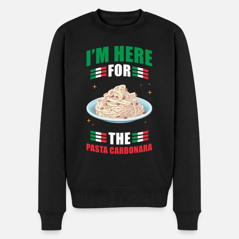 Pasta Carbonara - Männer Premium Bio Pullover - Schwarz