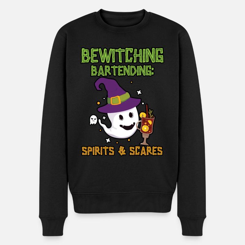 Verhexendes Bartending: Geister & Schreckgespenste - Männer Premium Bio Pullover - Schwarz