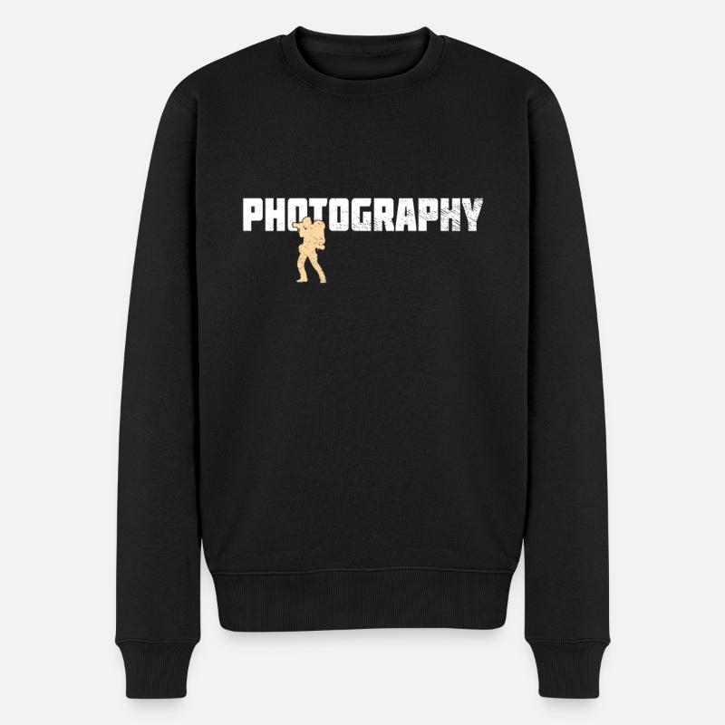 Fotografie - Männer Premium Bio Pullover - Schwarz