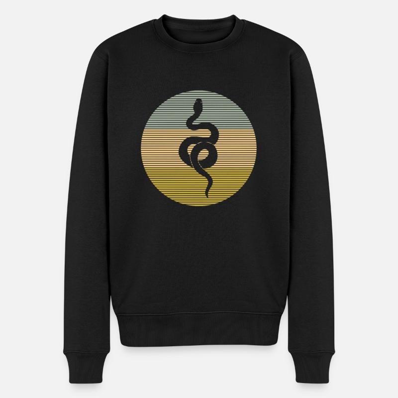 Schlange - Männer Premium Bio Pullover - Schwarz