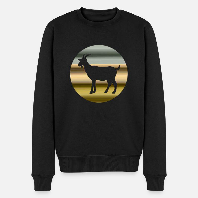 Ziege - Männer Premium Bio Pullover - Schwarz