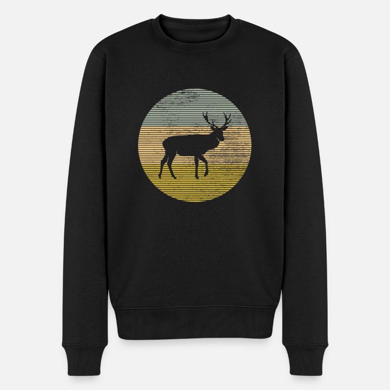 Cerf - Pull Premium bio Homme - noir