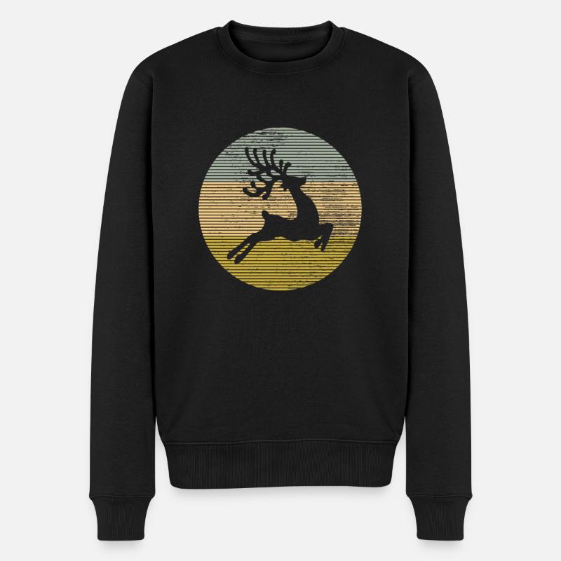Elch - Männer Premium Bio Pullover - Schwarz