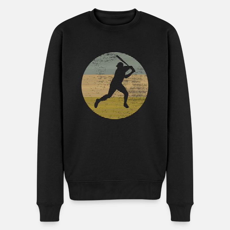 Baseball - Männer Premium Bio Pullover - Schwarz
