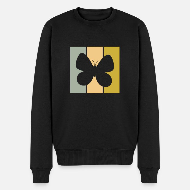 Schmetterling - Männer Premium Bio Pullover - Schwarz