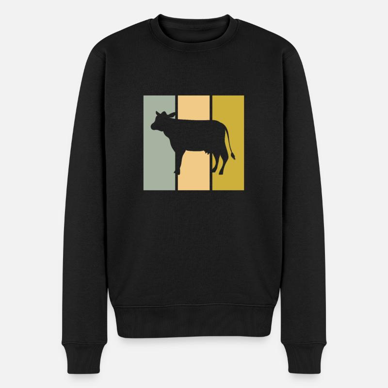 Kuh - Männer Premium Bio Pullover - Schwarz