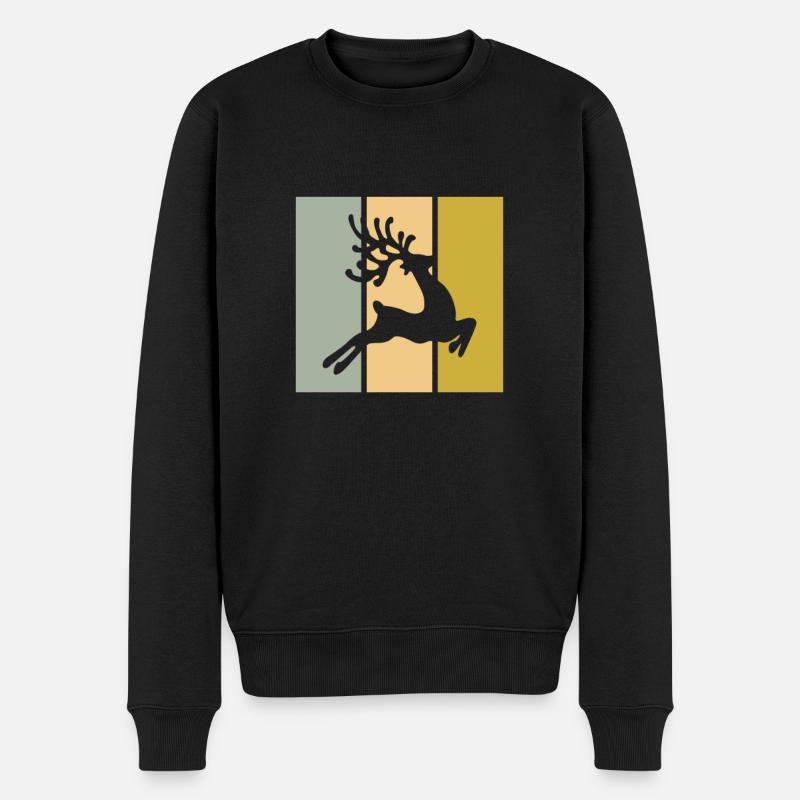 Elch - Männer Premium Bio Pullover - Schwarz