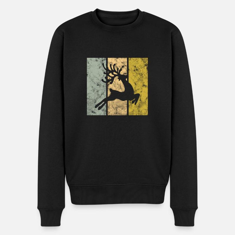 Elch - Männer Premium Bio Pullover - Schwarz