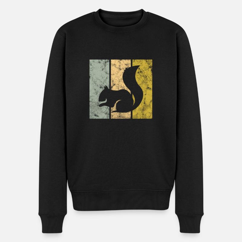 Eichhörnchen - Männer Premium Bio Pullover - Schwarz