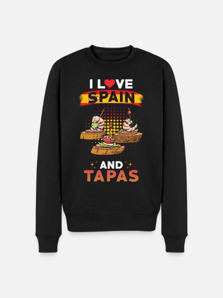 Tapas Spanien Spanische Küche - Männer Premium Bio Pullover - Schwarz