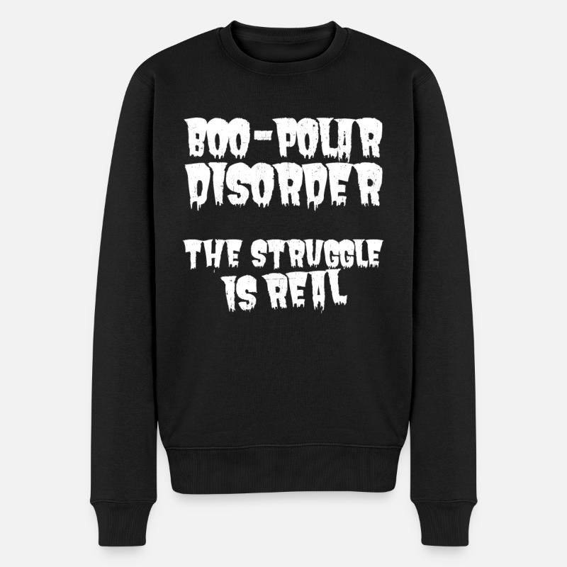 Trouble bobo-polaire - Sarcasme cynique d’Halloween - Pull Premium bio Homme - noir