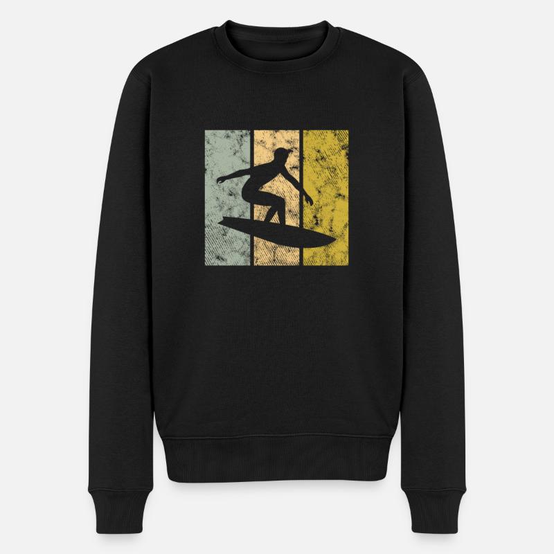 Surfen - Männer Premium Bio Pullover - Schwarz