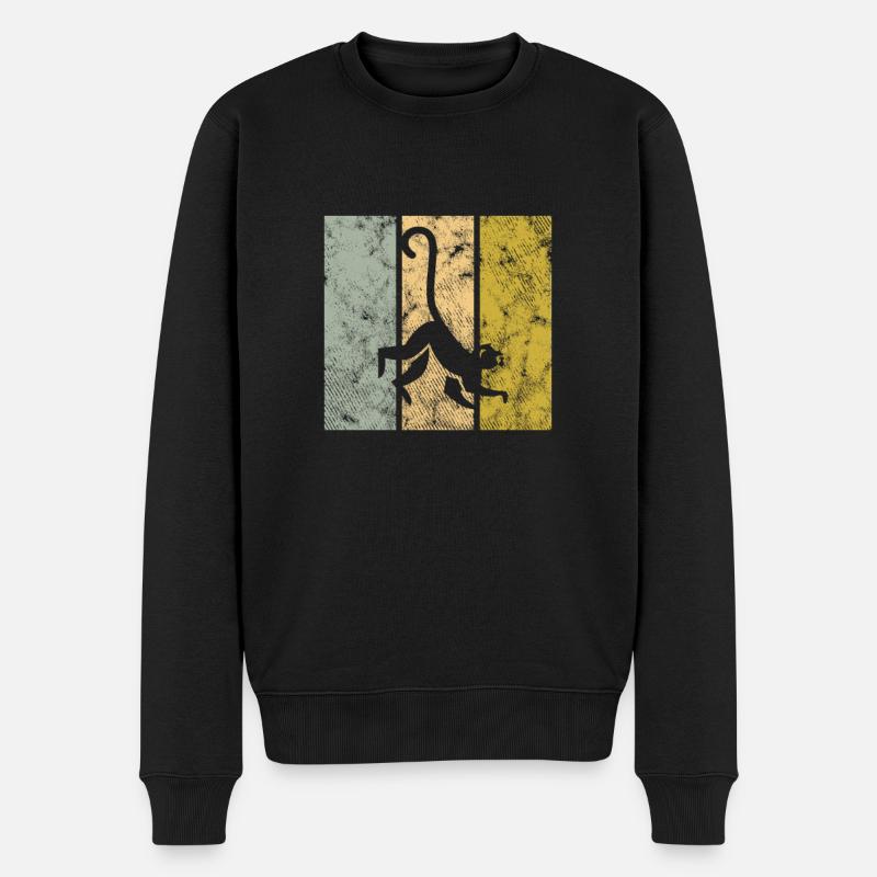 Affe - Männer Premium Bio Pullover - Schwarz