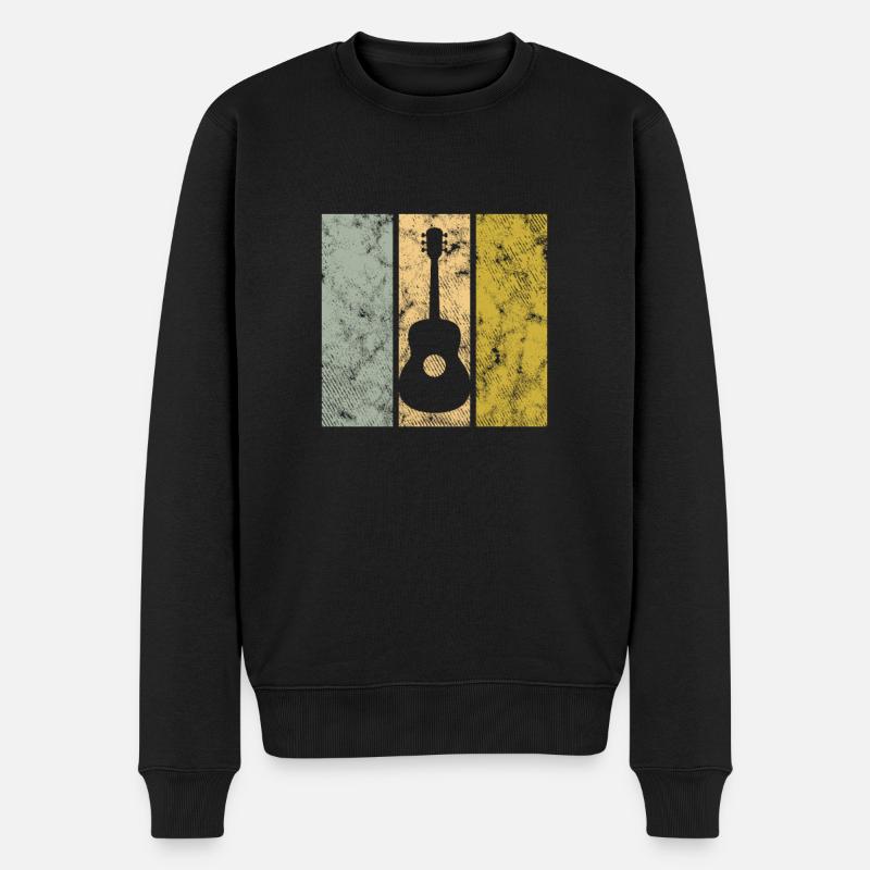 Gitarre - Männer Premium Bio Pullover - Schwarz