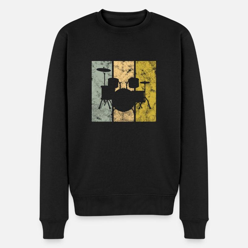 Schlagzeug - Männer Premium Bio Pullover - Schwarz