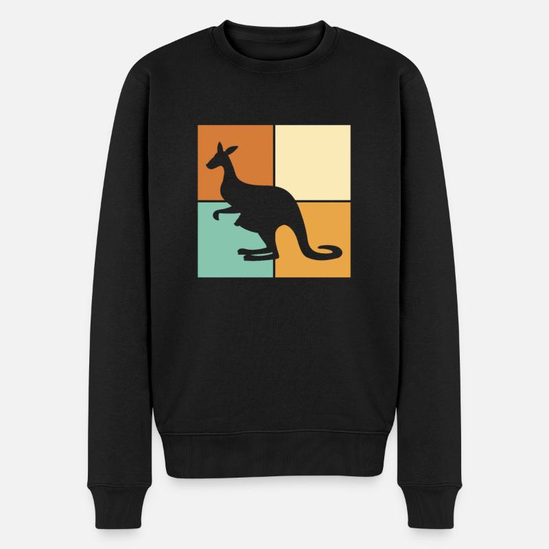 Känguru - Männer Premium Bio Pullover - Schwarz