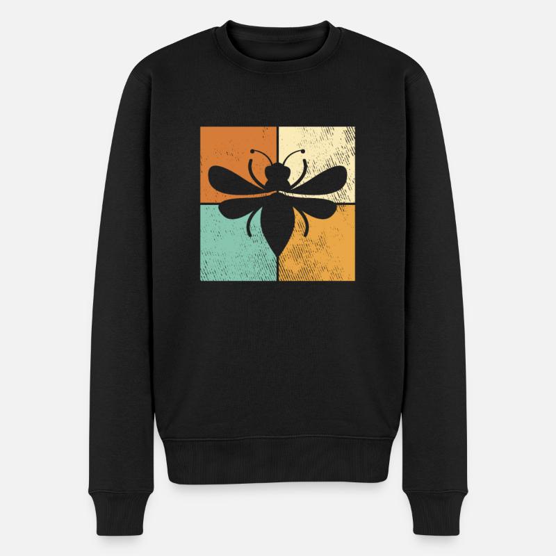 Biene - Männer Premium Bio Pullover - Schwarz