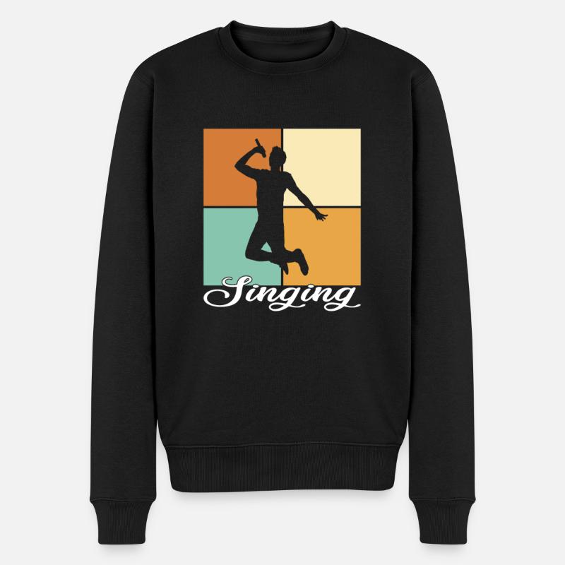 Singen - Männer Premium Bio Pullover - Schwarz