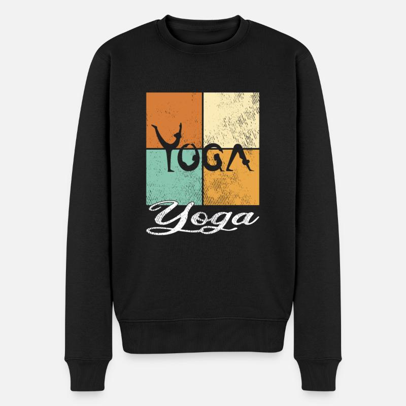 Yoga - Männer Premium Bio Pullover - Schwarz