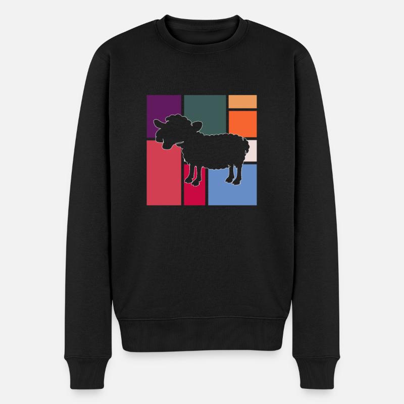 Schaf - Männer Premium Bio Pullover - Schwarz