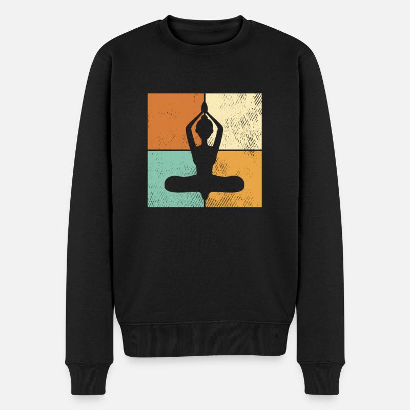 Meditation - Männer Premium Bio Pullover - Schwarz