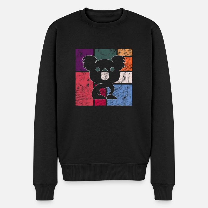 Koala - Männer Premium Bio Pullover - Schwarz