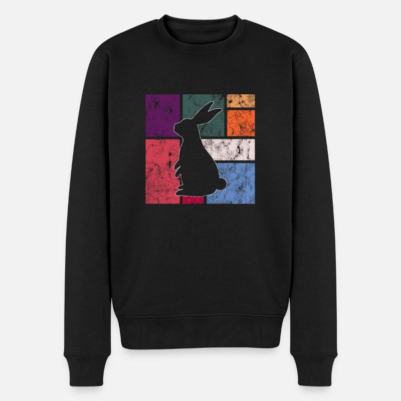 Hase - Männer Premium Bio Pullover - Schwarz