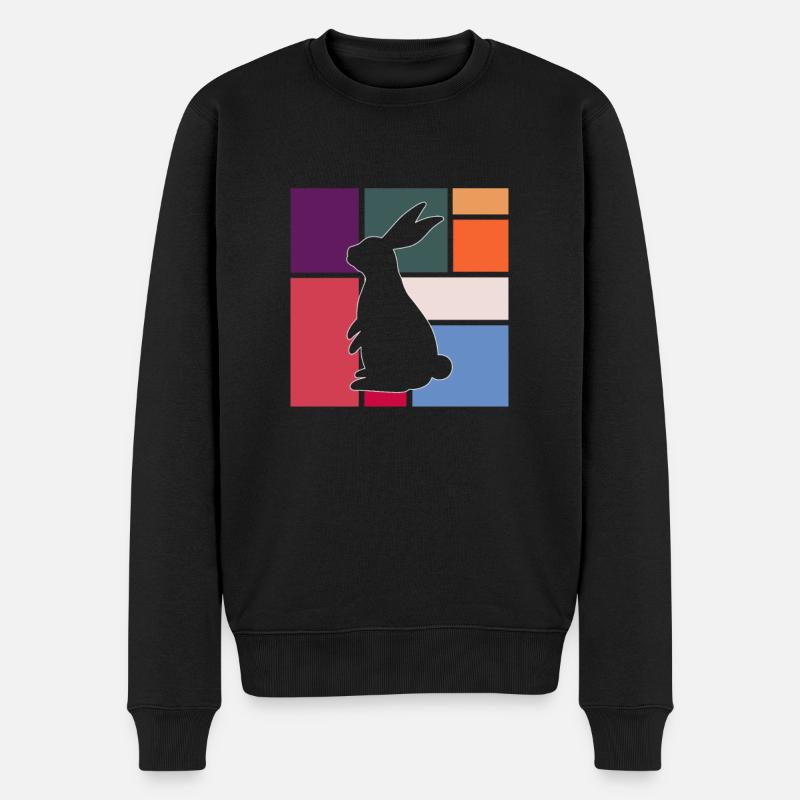 Hase - Männer Premium Bio Pullover - Schwarz