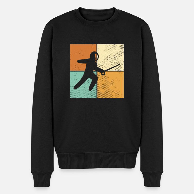 Fechten - Männer Premium Bio Pullover - Schwarz