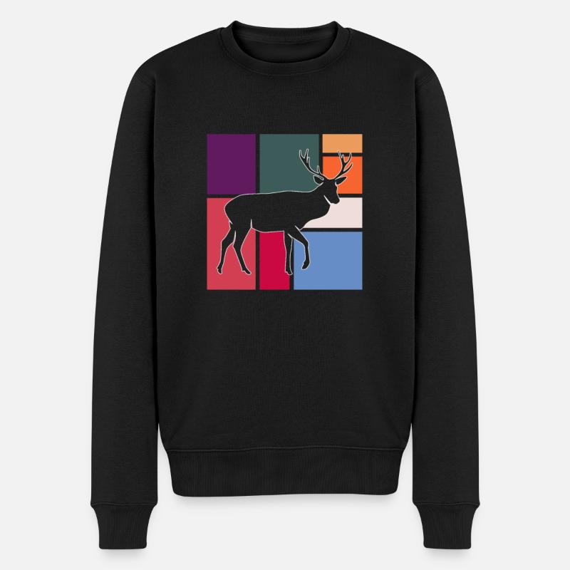 Cerf - Pull Premium bio Homme - noir