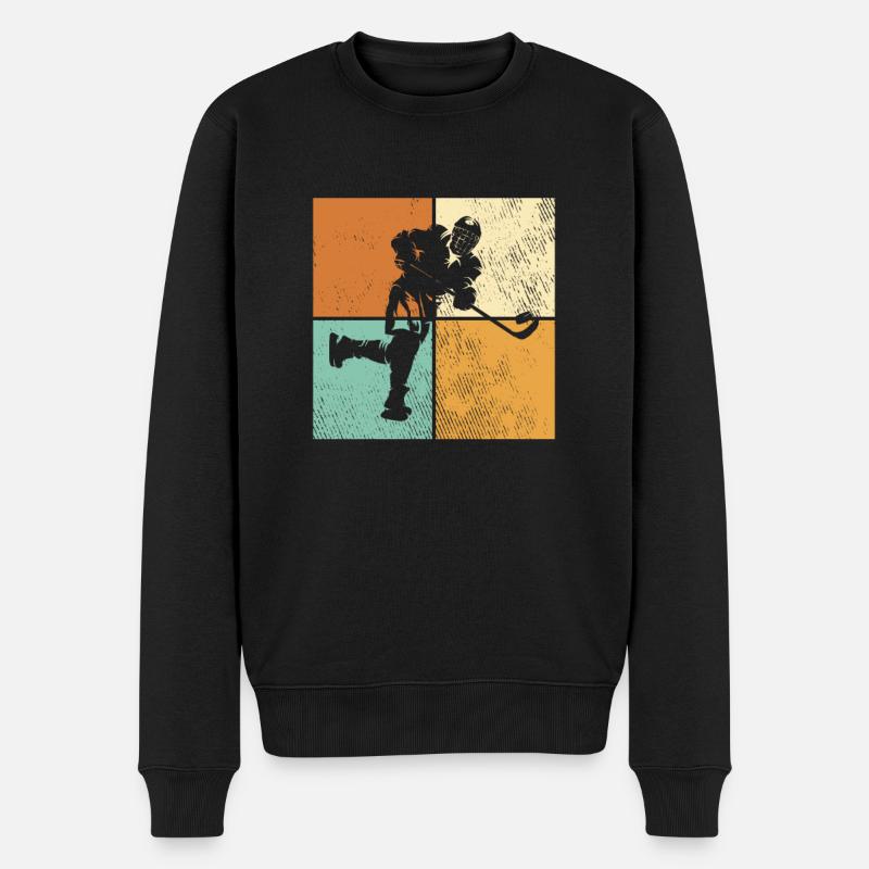 Eishockey - Männer Premium Bio Pullover - Schwarz