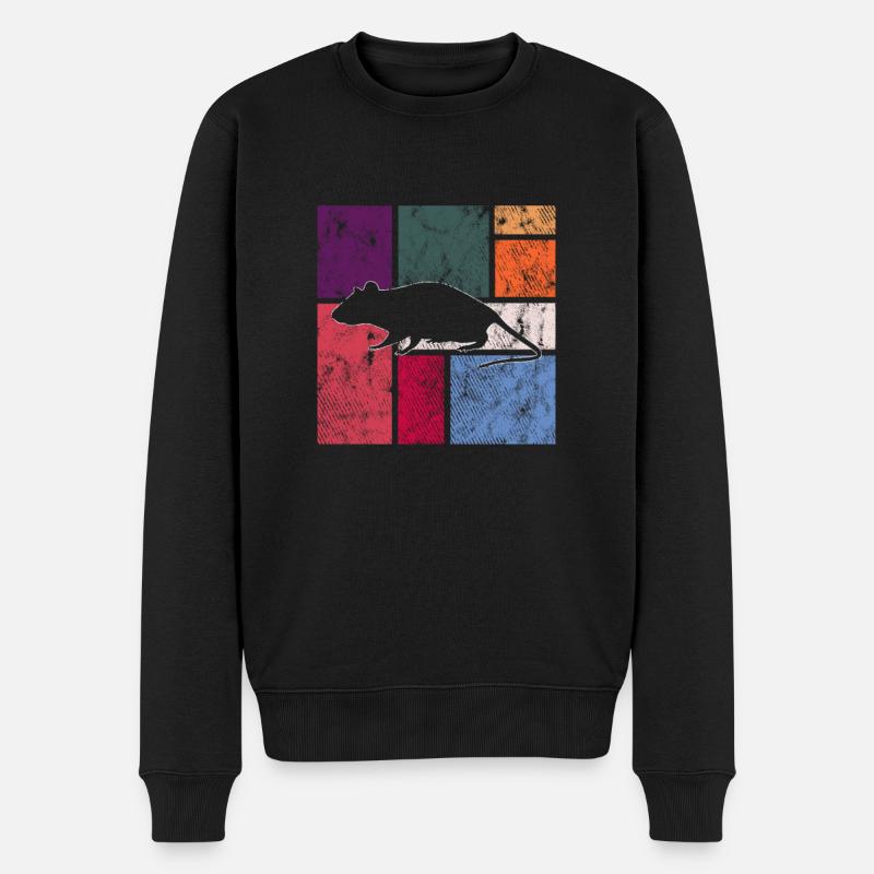 Maus - Männer Premium Bio Pullover - Schwarz