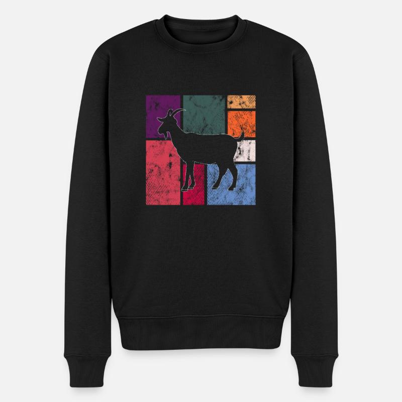 Ziege - Männer Premium Bio Pullover - Schwarz