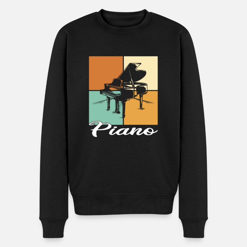Klavier - Männer Premium Bio Pullover - Schwarz