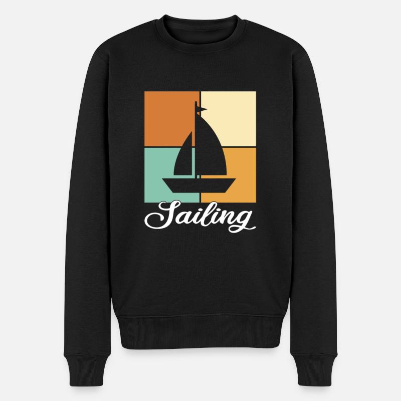 Segeln - Männer Premium Bio Pullover - Schwarz