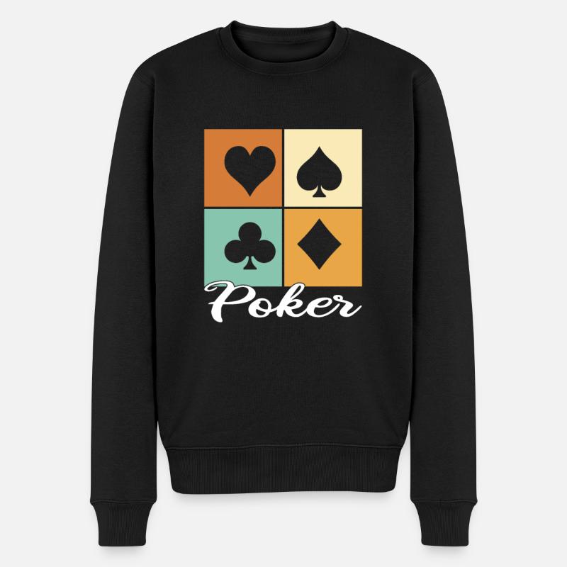 Poker - Männer Premium Bio Pullover - Schwarz