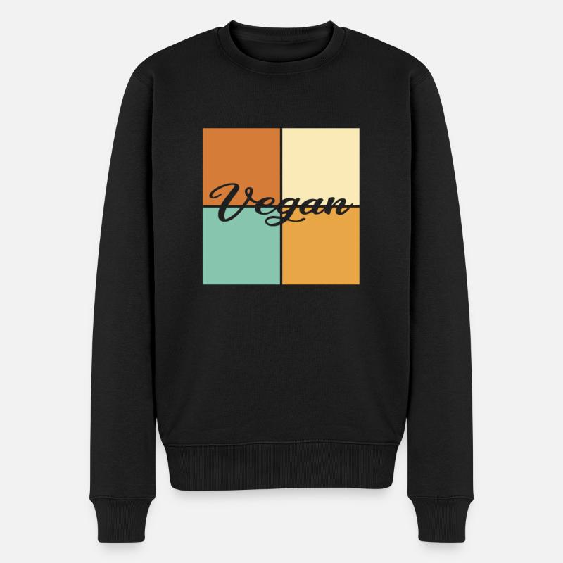 Vegan - Männer Premium Bio Pullover - Schwarz
