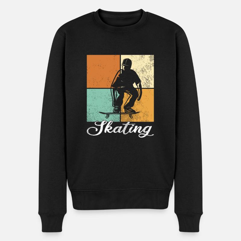 Skating - Männer Premium Bio Pullover - Schwarz
