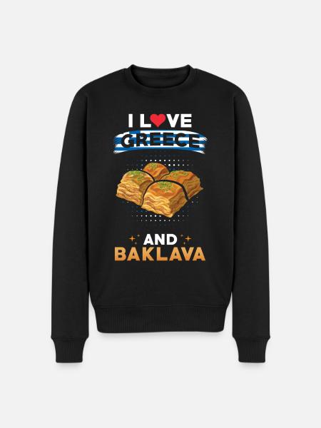 Baklava Grèce Cuisine grecque - Pull Premium bio Homme - noir