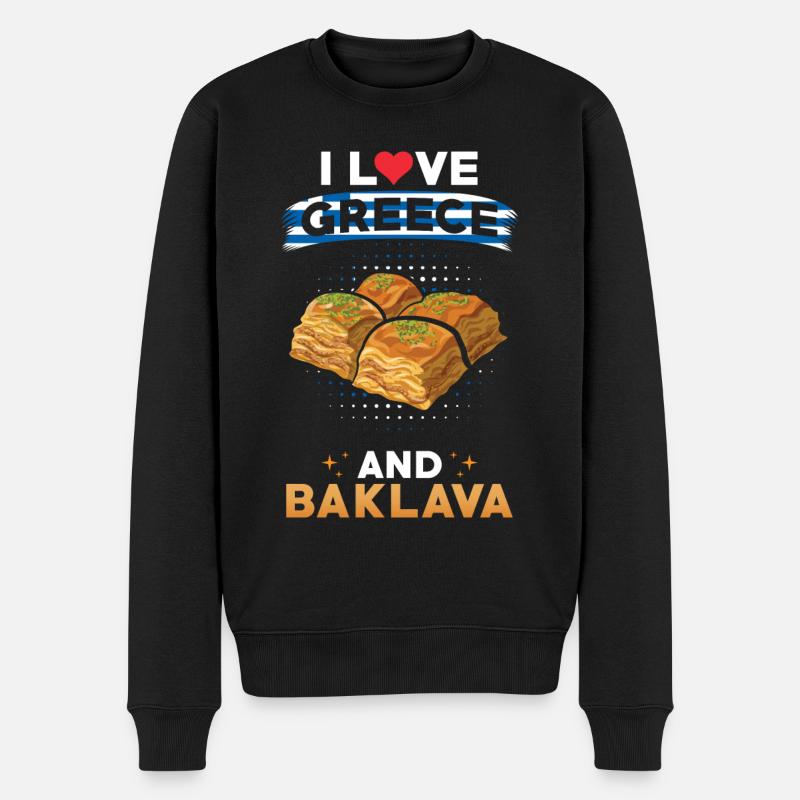 Baklava Grèce Cuisine grecque - Pull Premium bio Homme - noir