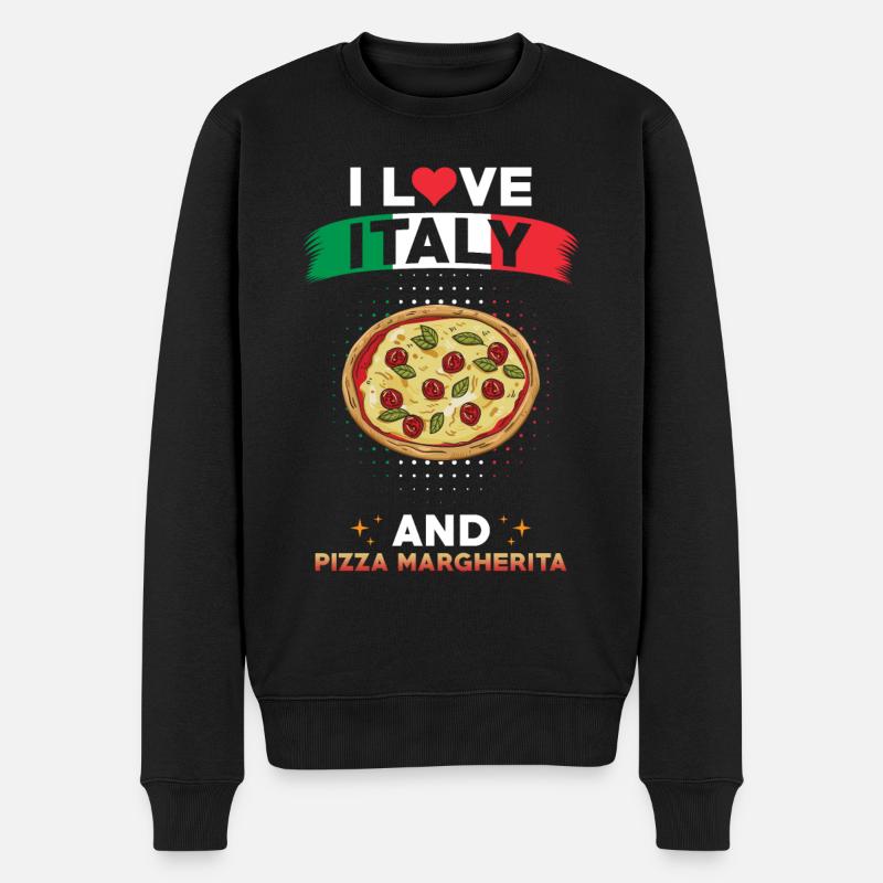 Pizza Margherita, Italie, Italien - Pull Premium bio Homme - noir