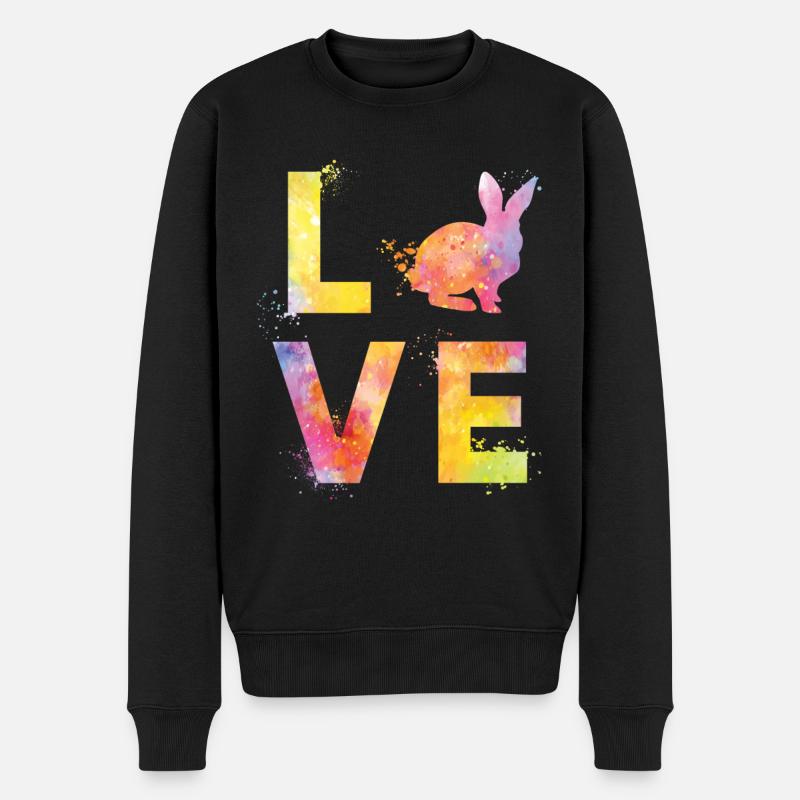 Les lapins adorent - Pull Premium bio Homme - noir