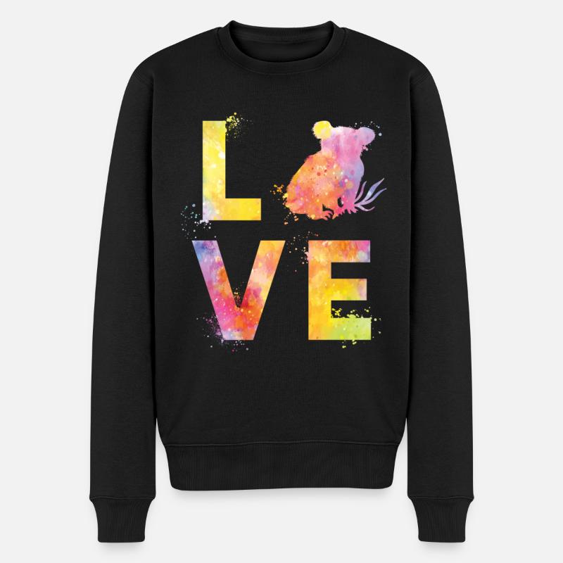 Koala liebe - Männer Premium Bio Pullover - Schwarz