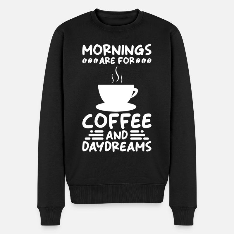 Kaffee Koffein Kaffeearoma - Männer Premium Bio Pullover - Schwarz