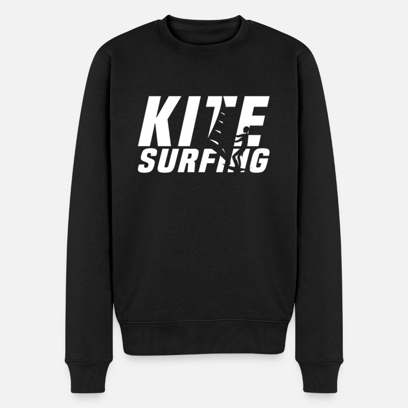 Kite Surfing - Männer Premium Bio Pullover - Schwarz