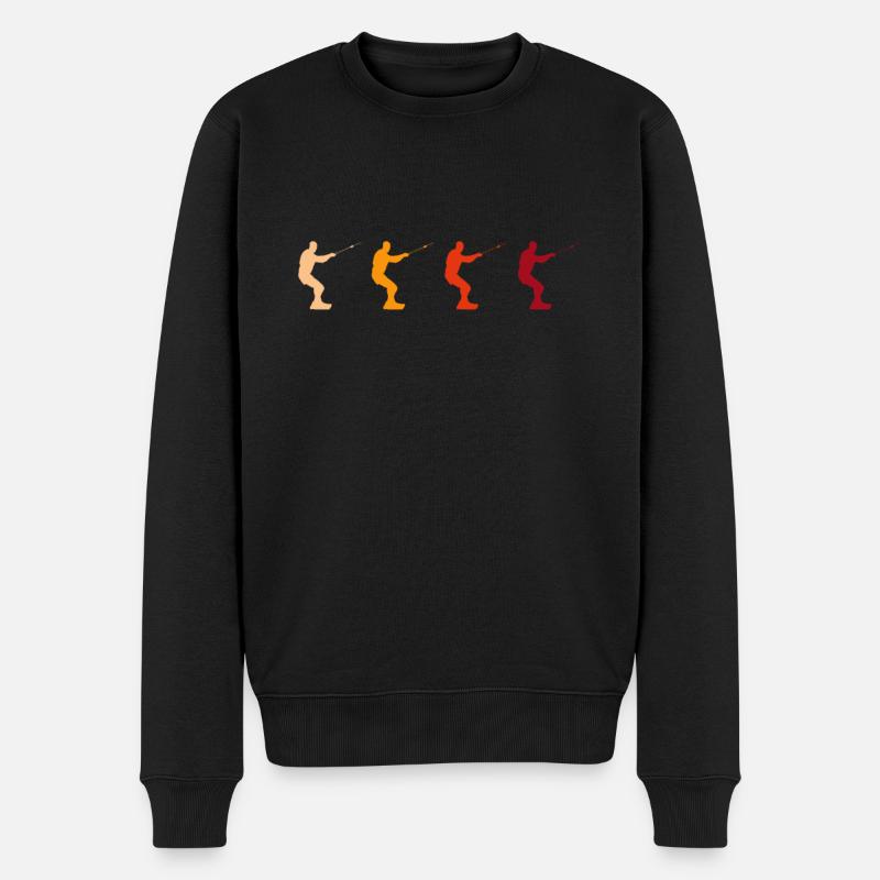 Kite Surfen Retro - Männer Premium Bio Pullover - Schwarz