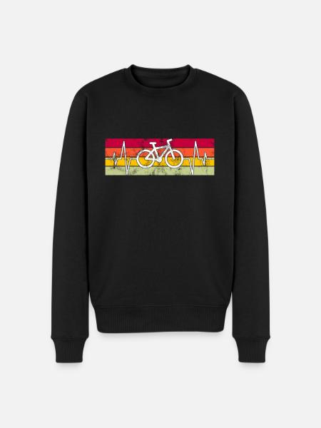 Bicycle Retro Heartbeat - Men's Premium Organic Jumper - black