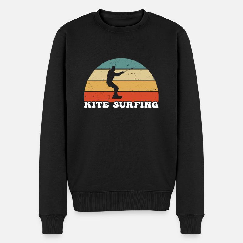 Kite Surf Rétro - Pull Premium bio Homme - noir