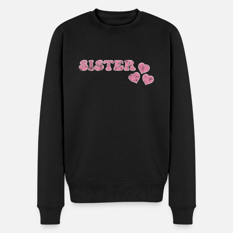 Schwester - Männer Premium Bio Pullover - Schwarz
