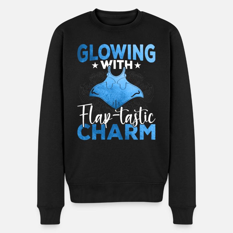 Mantarochen Flap-tastischer Charme Mantarochen - Männer Premium Bio Pullover - Schwarz